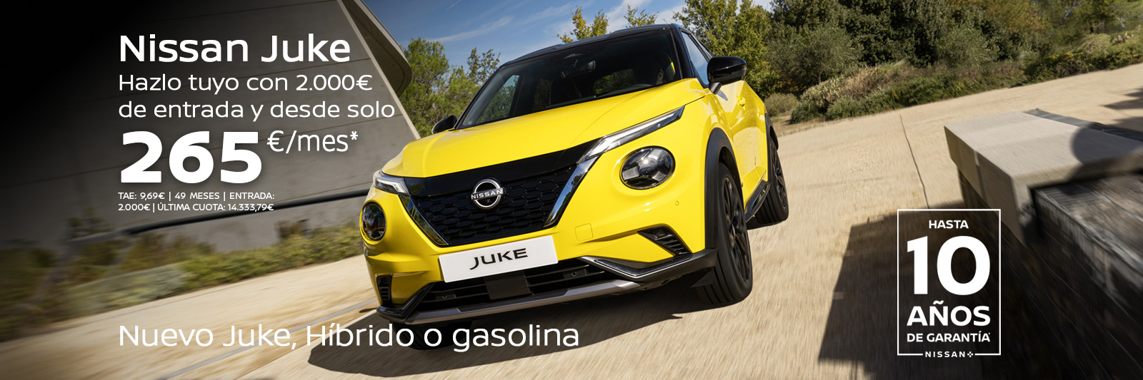 Banner Juke barato híbrido y gasolina